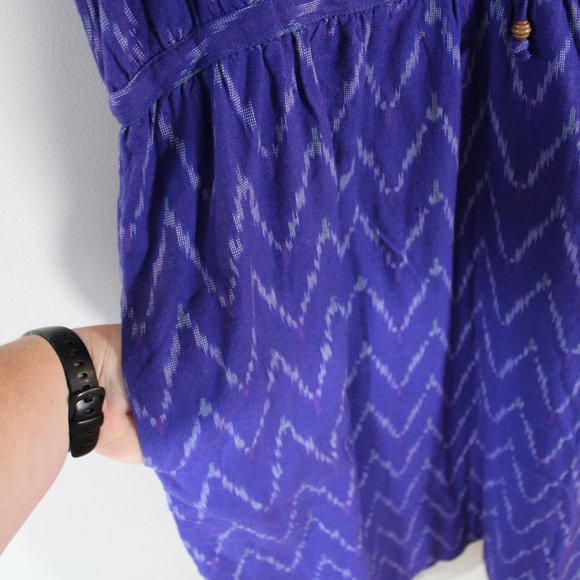 Gap A-line Triangle Cut Out Neckline Dress - Size Large, Majorca Blue, Side Zip - Picture 9 of 15